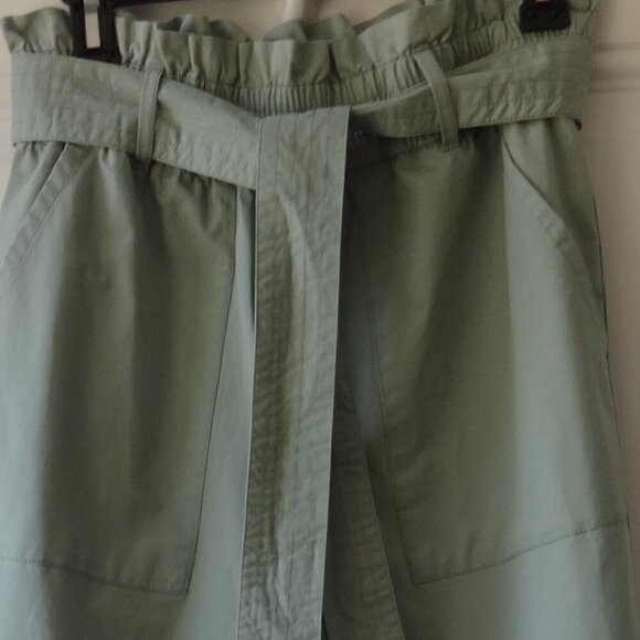 Steve Madden paper bag waist pants size M, 100% cotton, Misty Jade, NWT, soft - Picture 16 of 16